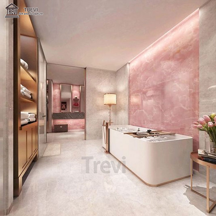 Indoor Luxury Natural Pink Marble Stone Slabs Shower Wall Floor for Decoration