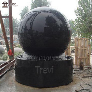 Wholesale Outdoor Black Globe Round Natural Stone Marble Granite Ball Water Fountain for Garden