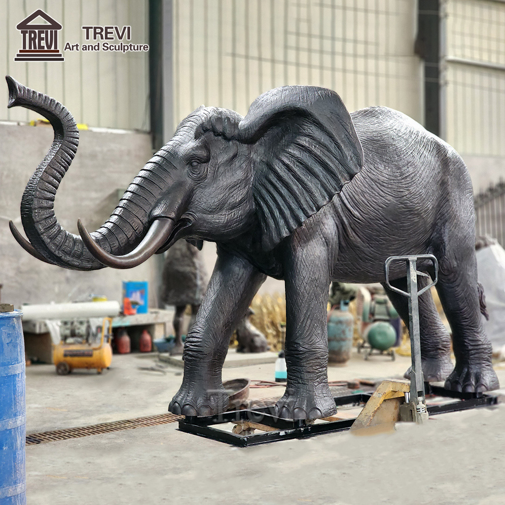 Large Outdoor Bronze Elephant Sculptures Wildlife Bronze Statues