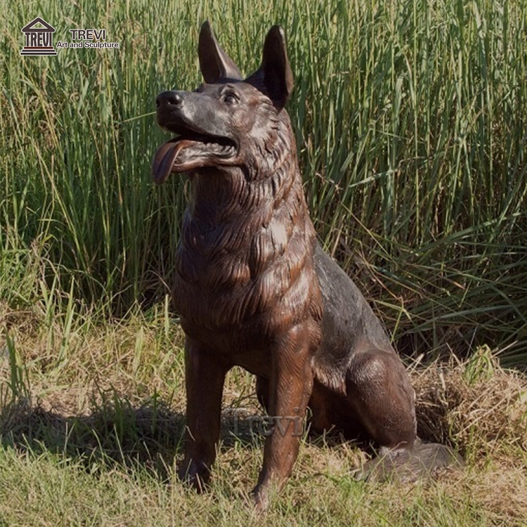 European Style Life Size Garden Art Metal Bronze Brass Great Dane Dog Statue Sculpture