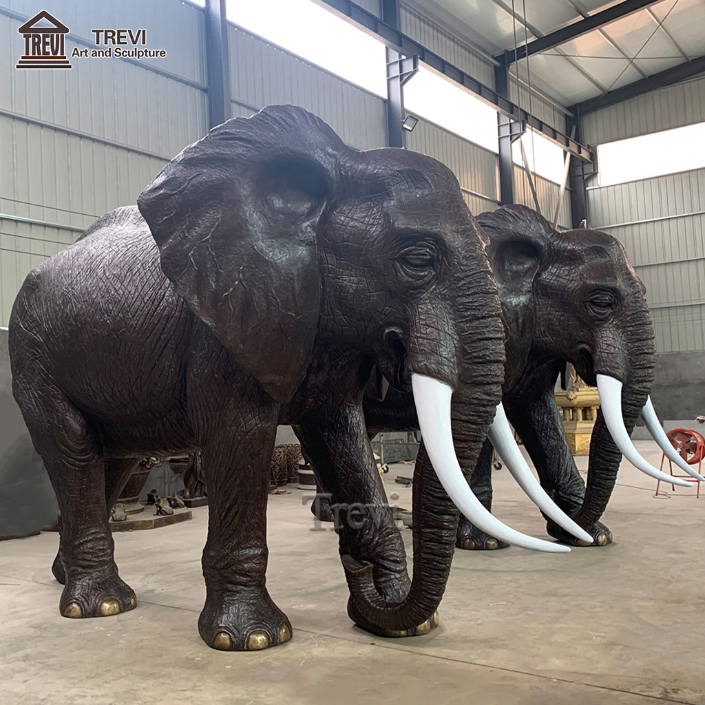 Large Outdoor Bronze Elephant Sculptures Wildlife Bronze Statues