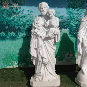 High Quality Famous Religious Sculpture St Joseph with Baby Jesus Marble Statue