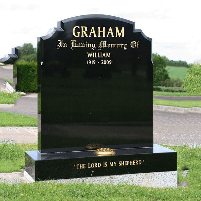 Classic Western Style Tombstone Monument Natural Marble Black Granite Tombstone for Sale