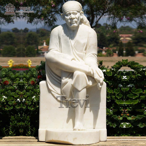 Factory Price Religious Hindu God Stone Sculpture White Marble Shirdi Sai Baba Statue