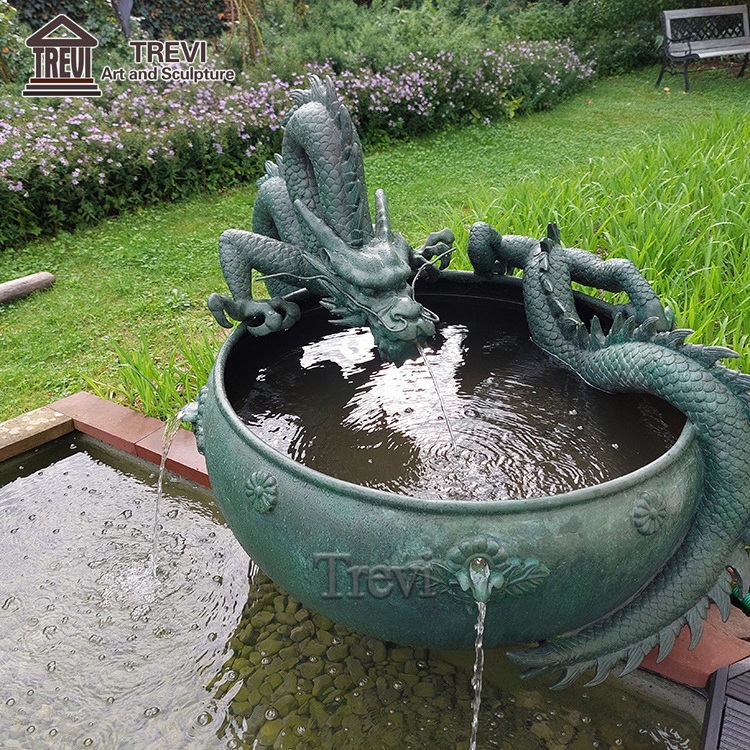 Custom Outdoor Large Antique Bronze Dragon Statue Ornaments Water Fountain