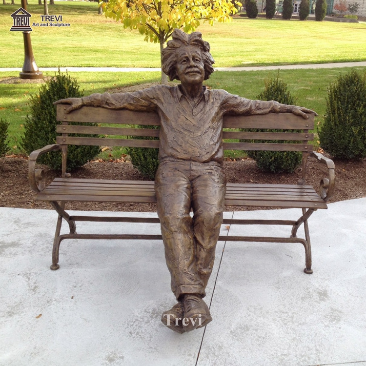 Custom Life Size Outdoor Garden Park Art Deco Bronze Einstein Statue