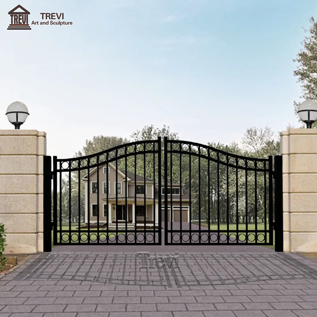 Home Garden Main Door Custom Best Price Simple Design Wrought Iron Gate