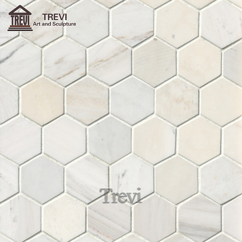 Elegant Design Cheap Red Hexagonal Mosaic Marble Wall and Floor Tiles