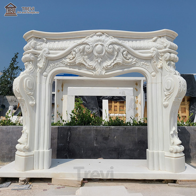 Louis XV antique style stone Marble Fireplace Surround Mantle for Home Decor