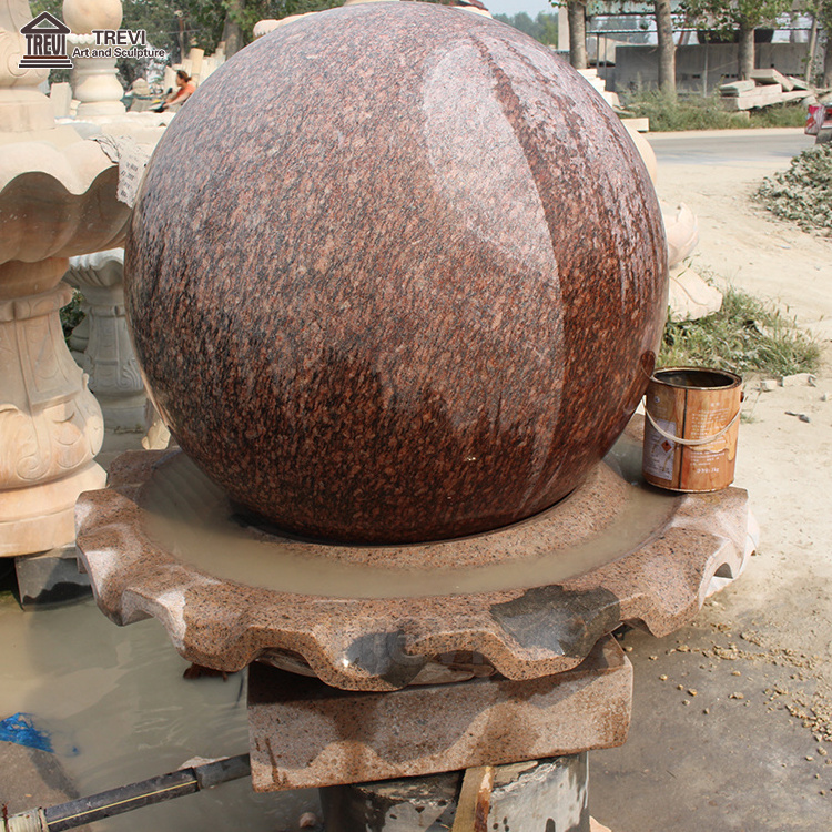 Wholesale Outdoor Black Globe Round Natural Stone Marble Granite Ball Water Fountain for Garden