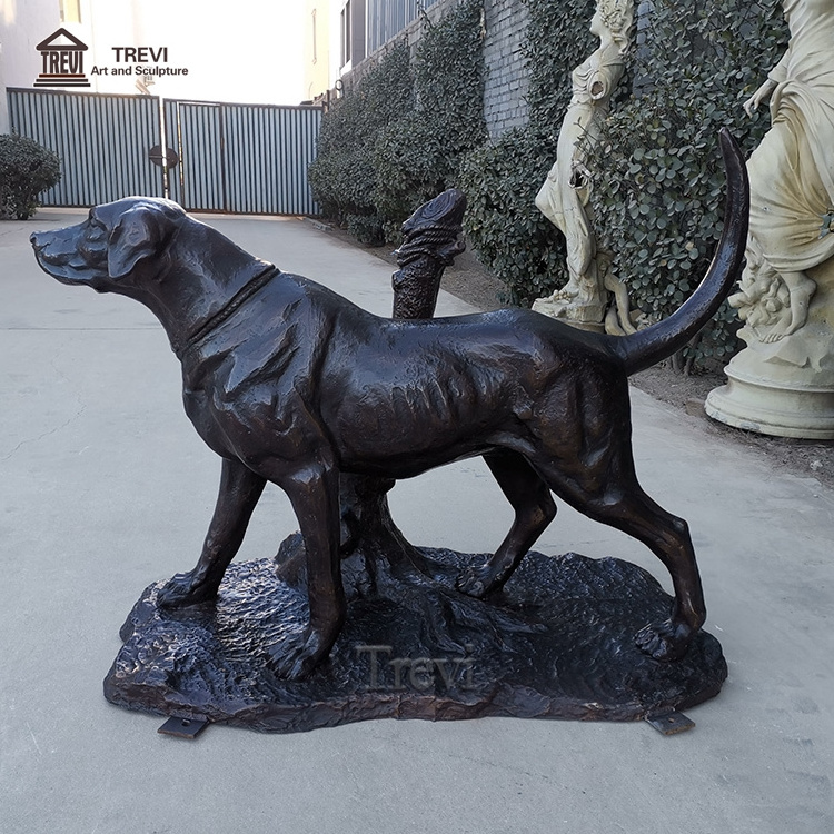 Outdoor Antique Garden Large German Shepherd Bronze Dog Sculpture Statue