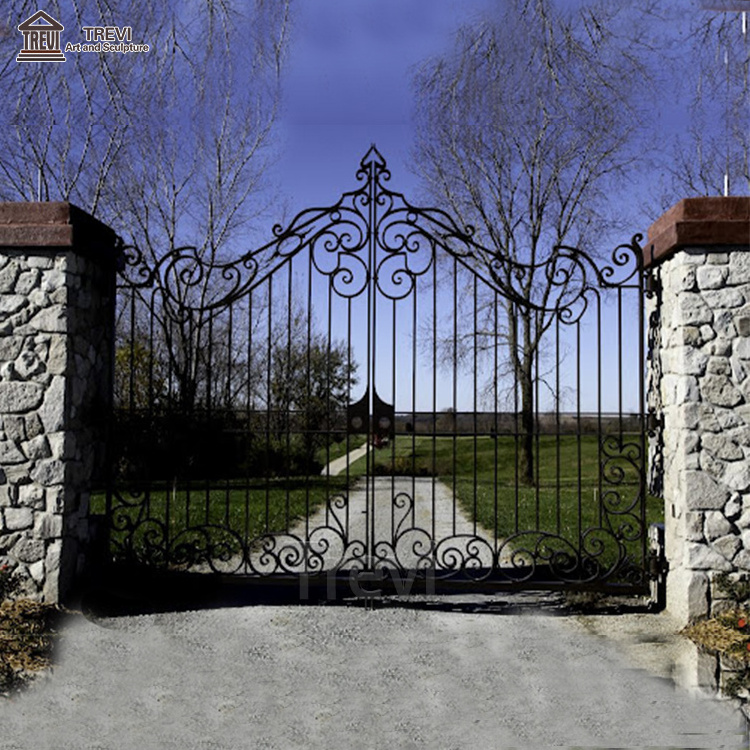 New Contemporary Design High Quality Home Ornaments Cast Wrought Iron Front Main Gate