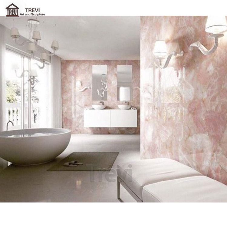 Indoor Luxury Natural Pink Marble Stone Slabs Shower Wall Floor for Decoration