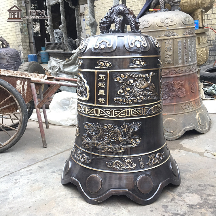 Antique Metal Religious Brass Bronze Black Church Door Ringing Bell For Sale