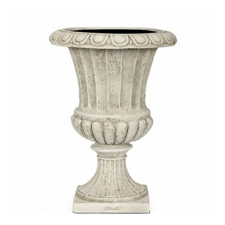 Roman Style Outdoor Flower Vase Stone Flower Vase for Garden