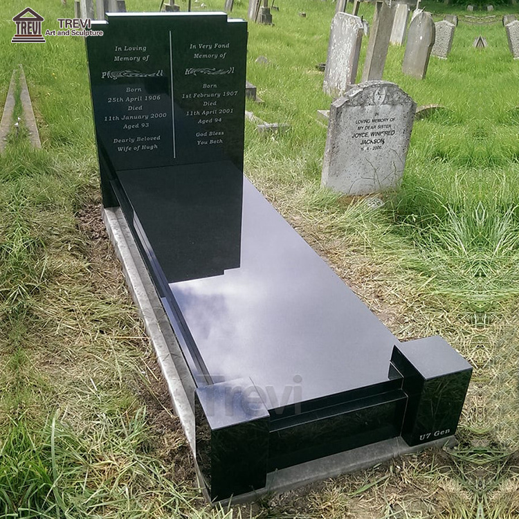 Wholesale Cheap Price Black Granite Grave Stones Tombstones and Flat Cemetery Monuments in Africa Zimbabwe Germany