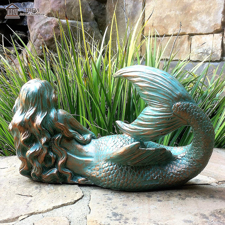 Garden Decoration Metal Craft Large Life Size Figurine Bronze Mermaid Statue For Sale