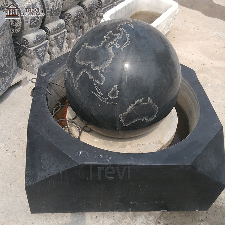 Outdoor Rotating Sphere Granite Round Floating Rolling Ball Shape Marble Stone Ball Water Fountain for Sale