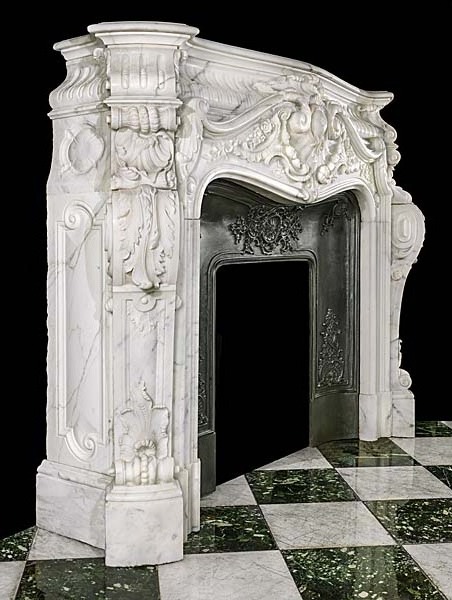 LOUIS XV Style French Luxury Home Indoor Decoration Hand Carved Mantel Natural Marble Stone Fireplace Surrounds