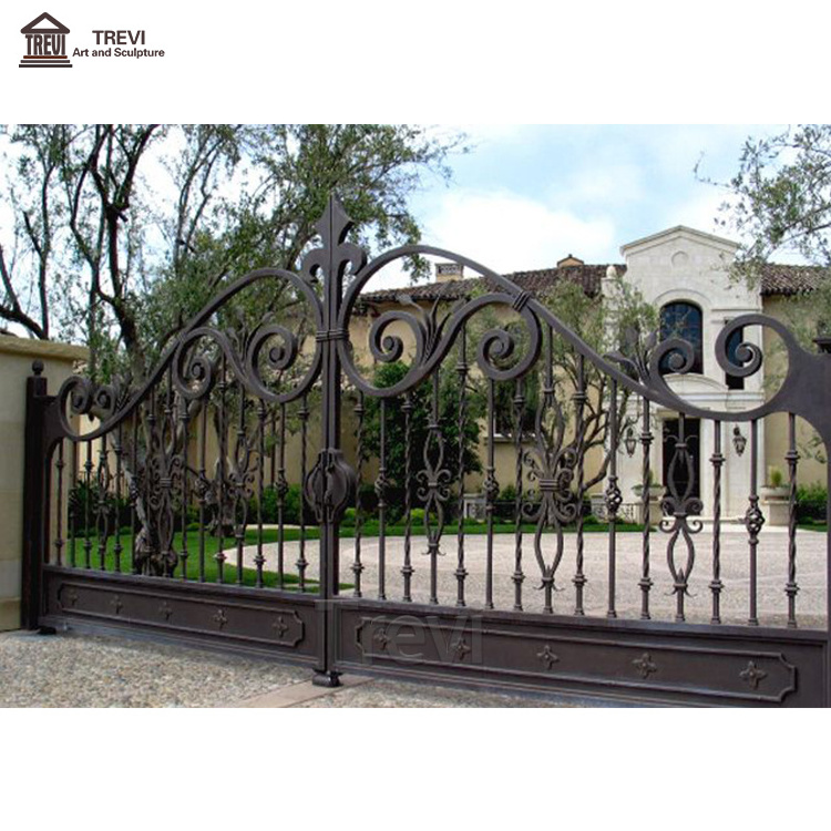 New Contemporary Design High Quality Home Ornaments Cast Wrought Iron Front Main Gate