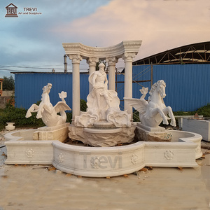 Manufacturer Price European Natural Statue Wishing Outdoor Large Stone Trevi Water Marble Garden Fountain For Sale