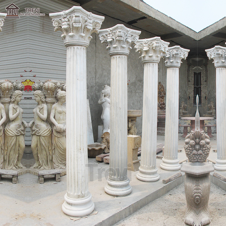 Roman Design Decorative Natural Marble Pillar Stone Column