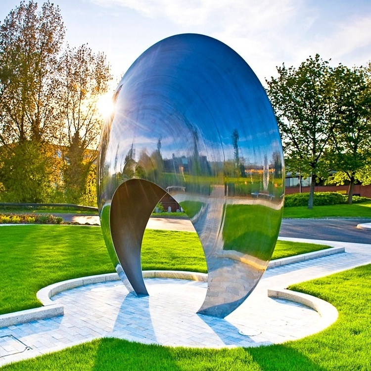 Large Outdoor Decoration Stainless Steel Stone Sculpture for Sale