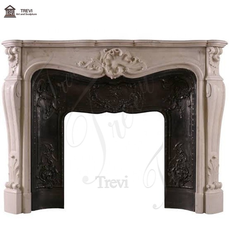 Louis XV antique style stone Marble Fireplace Surround Mantle for Home Decor