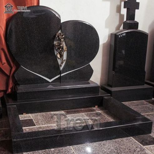 Wholesale Custom Hand Made Polished Granite Double Heart Monument Headstone For Graves