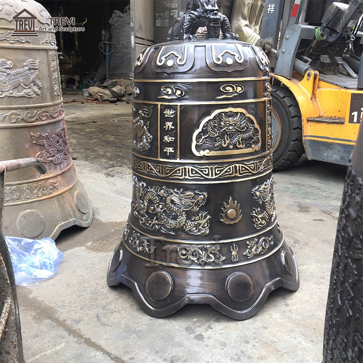 Antique Metal Religious Brass Bronze Black Church Door Ringing Bell For Sale