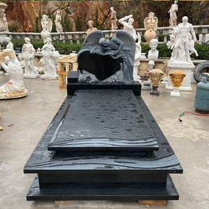 Monumental Stone Funeral Monuments Grave Tombstone Slab Cemetery Angel Black Granite Headstones