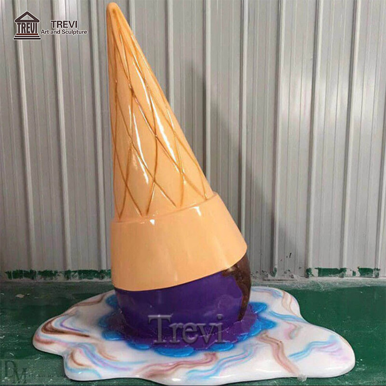 Outdoor Decorative Large Fiberglass Resin Giant Ice Cream Statue Sculpture For Sale