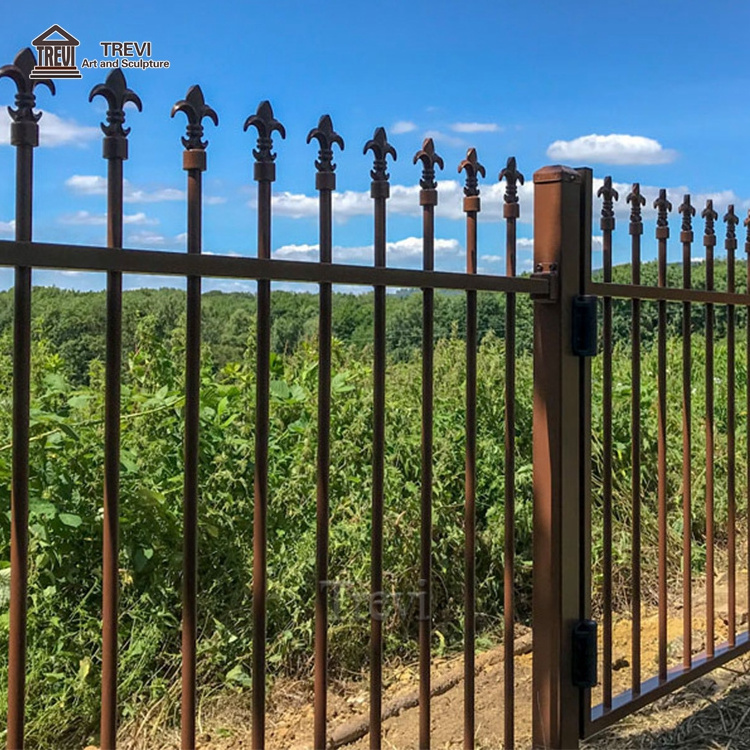 Arts And Crafts Simple Design Decorative 4 Meters Tall Galvanized Wrought Iron Fence