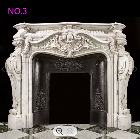 Louis XV antique style stone Marble Fireplace Surround Mantle for Home Decor