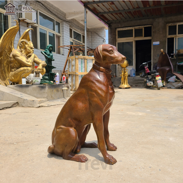 Outdoor Antique Garden Large German Shepherd Bronze Dog Sculpture Statue