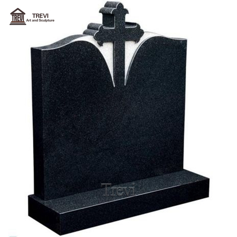 Classic Western Style Tombstone Monument Natural Marble Black Granite Tombstone for Sale