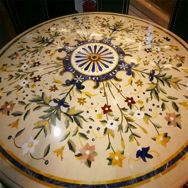 Large Round Floor Decoration Waterjet Carved Stone Square Marble Granite Medallion for Sale