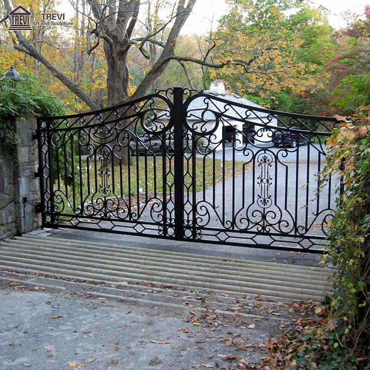 New Contemporary Design High Quality Home Ornaments Cast Wrought Iron Front Main Gate