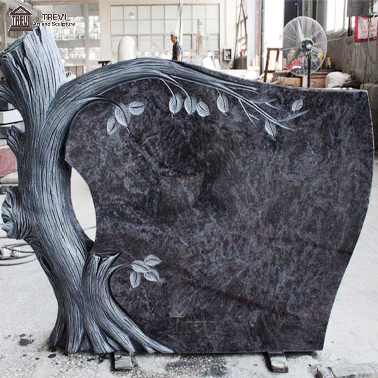 High Quality Granite Carved Tree Shaped Engraving Tree Headstone American Headstone Monuments