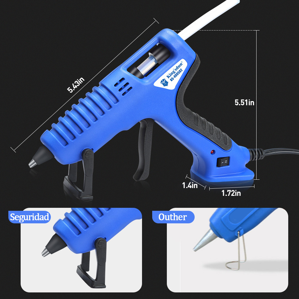 Professional Hot Melt Glue Gun Muzzle short Mouth Pistol Glue with 20pcs Glue Sticker 30W 40W for Arts & Crafts & DIY