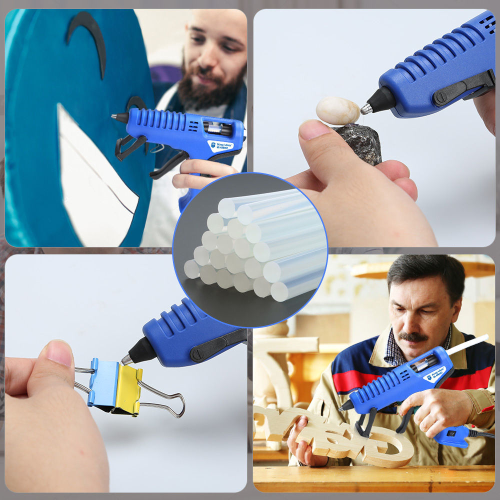 Professional Hot Melt Glue Gun Muzzle short Mouth Pistol Glue with 20pcs Glue Sticker 30W 40W for Arts & Crafts & DIY