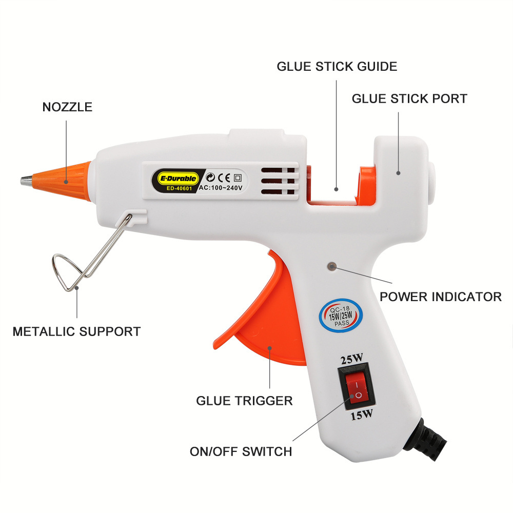 Power Adjustable Hot Melt Glue Gun with 30pc Glue Stick Industrial Mini Guns Thermo Electric Heat Temperature Tool