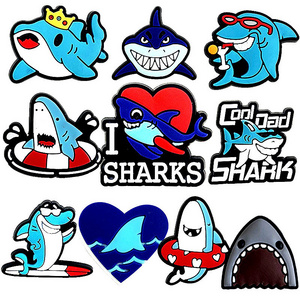 2024 New Arrival Wholesale PVC Custom Shoe Charms Decorations Accessories Inspired by Cute Kawaii Cool Cartoon Type Shark