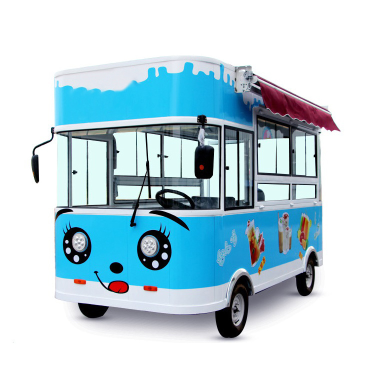 Outdoor Electric Four Wheel Mobile Food Truck Mobile Food Dinning Car