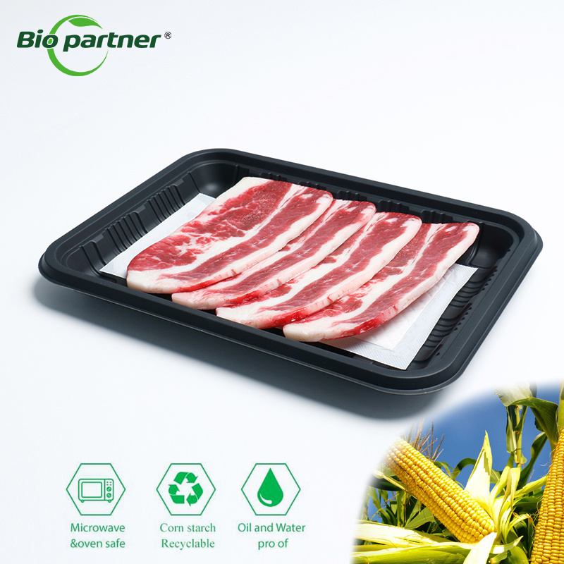 Manufacturer Frozen Food Packaging Pp Fresh Meat Tray Black Plastic Vegetable Tray Frozen Dough Blister Packaging