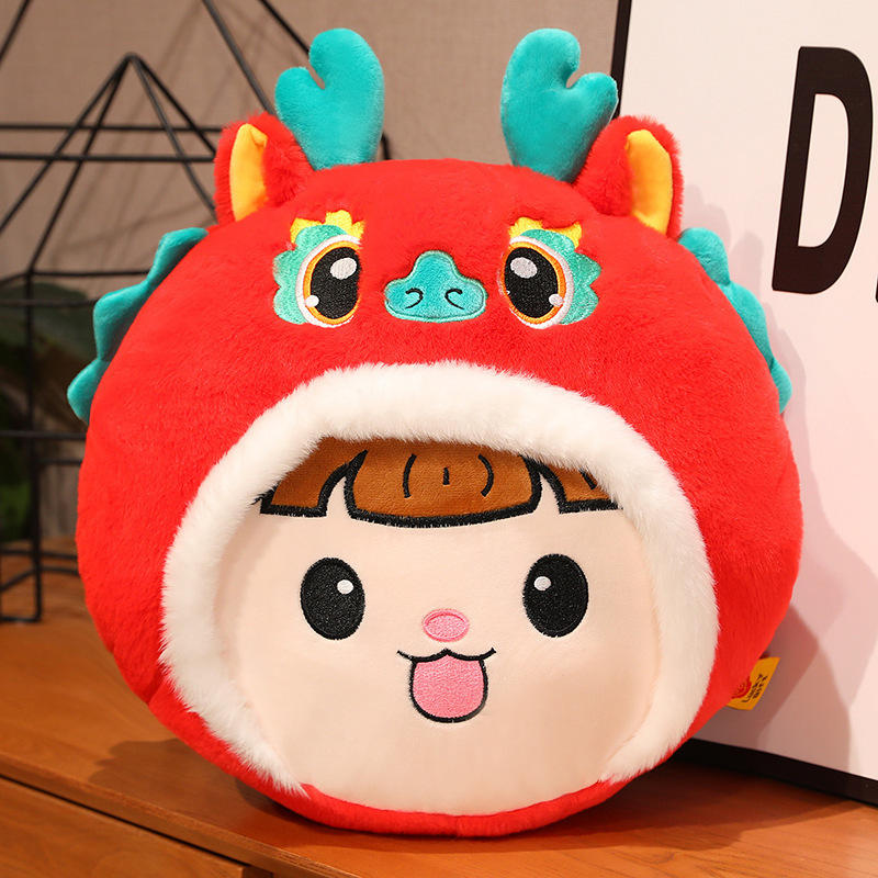 Wholesale Custom Comfortable Cartoon Dragon Stuffed Soft Hugging Hand Warmer Plush Pillow Toy