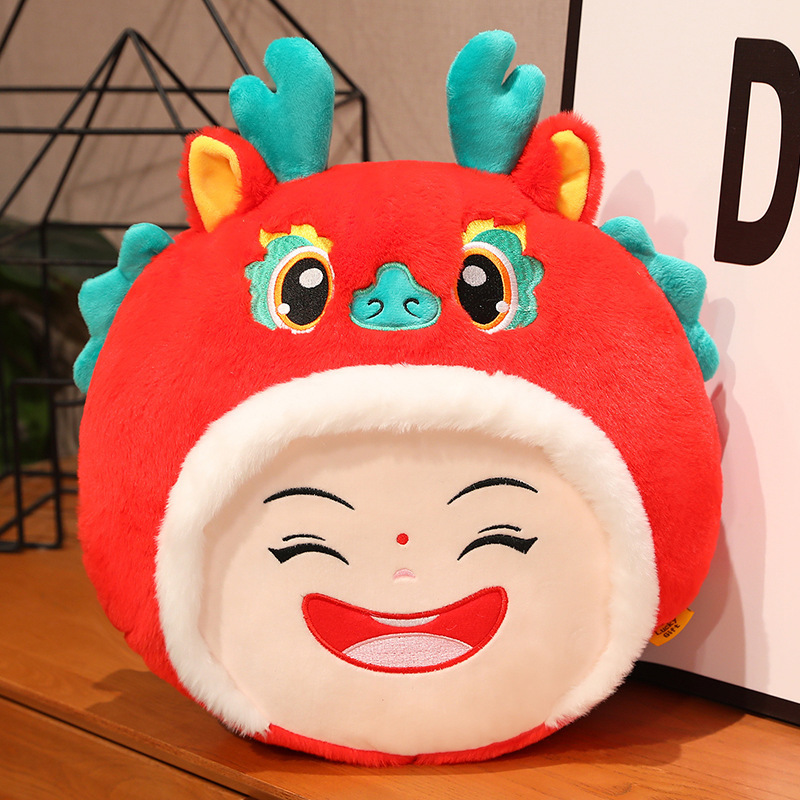 Hot Cute Chinese Mascot Dragon Hand Warmer Plush Pillow Dragon Soft Stuffed Plushie Toys For Children