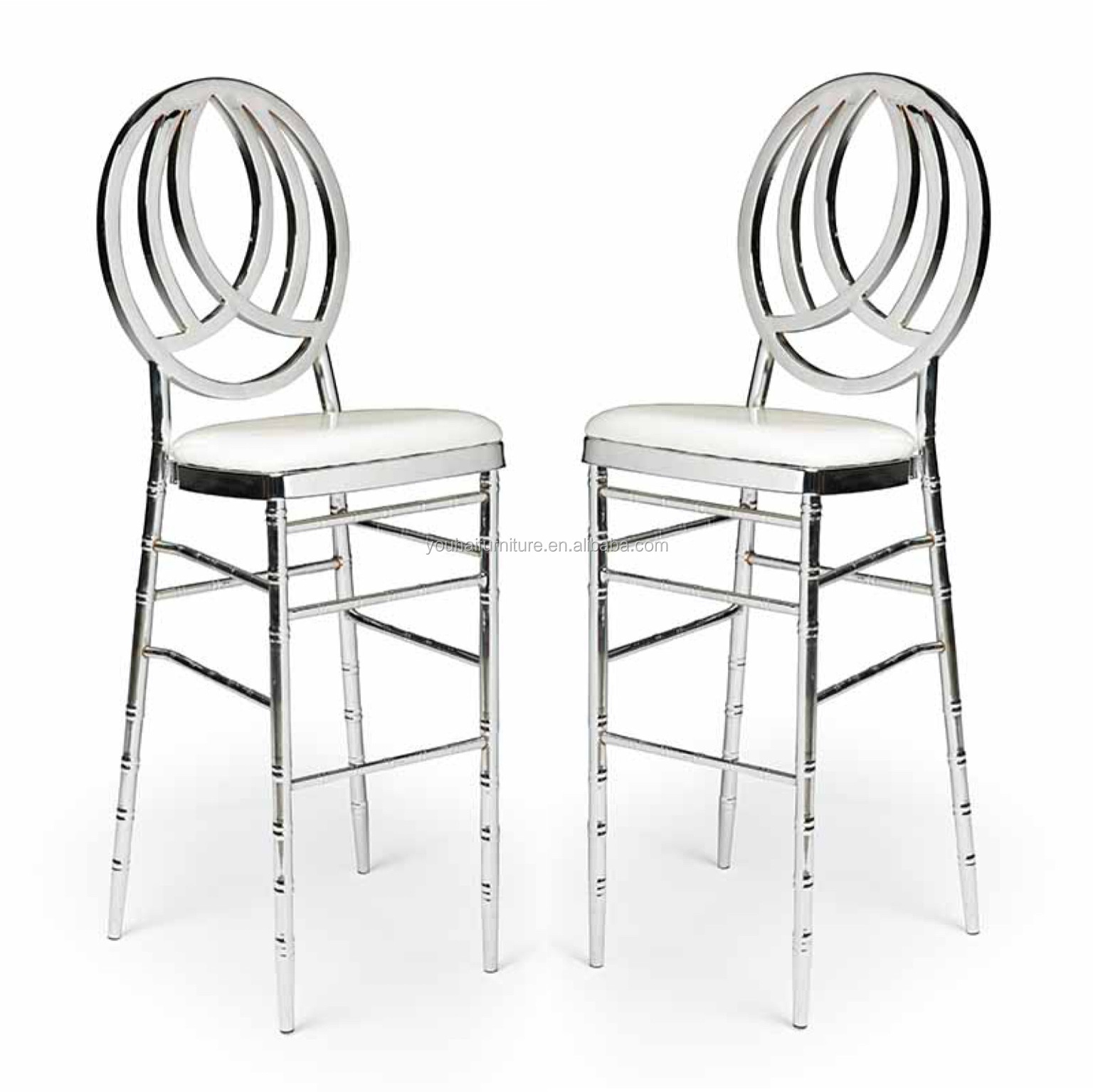 Factory sales stainless steel rental high bar stool phoenix chairs for wedding