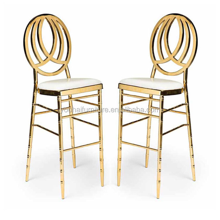 Factory sales stainless steel rental high bar stool phoenix chairs for wedding