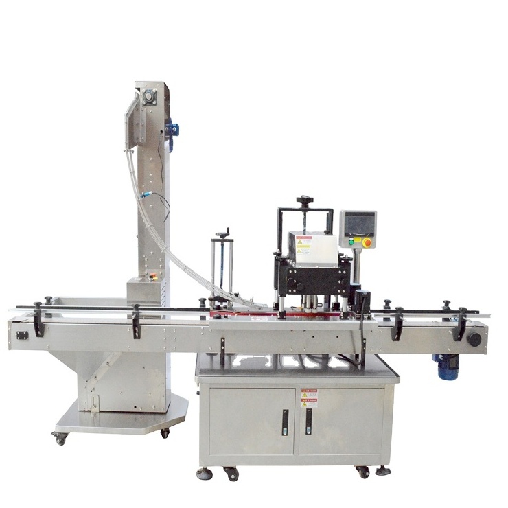 Automatic 4-wheels lid blocking machine for chilli sauce bottles